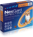 NexGard Spectra XS(預防跳蚤、牛蜱、心絲蟲、腸道寄生蟲)(2公斤至3.5公斤的狗) (每盒三粒) {暫停}